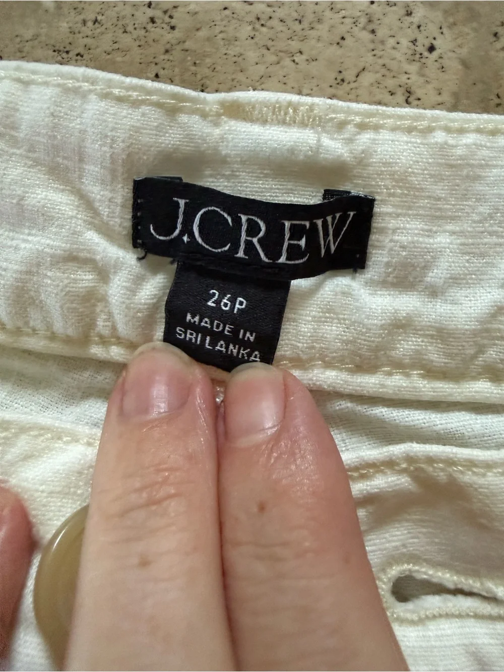 Petite five-pocket pant in stretch linen blend